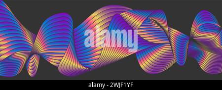 Eine bunte Welle. Gradientendesign einer geschwungenen Linie. Vektorabbildung Stock Vektor