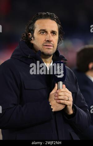 Luca Toni Pundit vor dem Champions-League-Fußballspiel zwischen SS Lazio und FC Bayern München im Olimpico-Stadion in Rom (Italien), 14. Februar 2024. Stockfoto