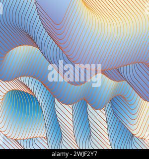 Abstrakter farbenfroher Hintergrund mit Farbverlauf. Die Illusion des dreidimensionalen Raumes. Eine Vorlage für kreatives Design Stock Vektor