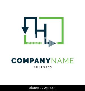 Design-Vorlage für Anfangsbuchstabe H-Pfeilsymbol Stock Vektor