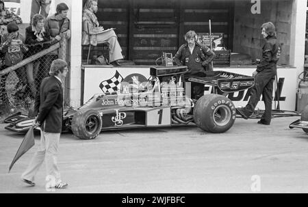 John Player Lotus 72 E fuhr von Ronnie Peterson beim Formel 1 Grand Prix 1974 im Mosport Park, startete 10., belegte 3. Platz Stockfoto