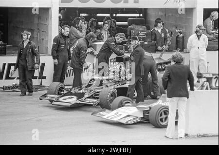 John Player Lotus 72 E, gefahren von Jacky Ickx beim Formel 1 Grand Prix 1974 im Mosport Park, startete 21., belegte 13. Platz Stockfoto