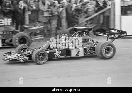 John Player Lotus 72 E, gefahren von Jacky Ickx beim Formel 1 Grand Prix 1974 im Mosport Park, startete 21., belegte 13. Platz Stockfoto
