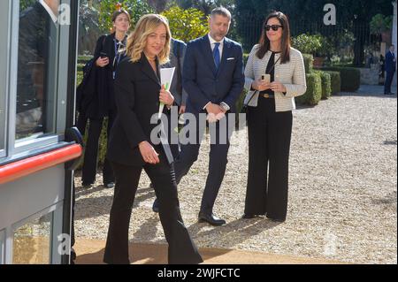 Rom, Italien. Februar 2024. Rom - Villa Pamphili, Italien Rumänien zwischenstaatlicher Gipfel im Fotoredaktion Usage Only Credit: Independent Photo Agency/Alamy Live News Stockfoto