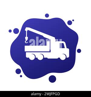 Kranfahrzeug Symbol, mobiler Kranvektor Stock Vektor