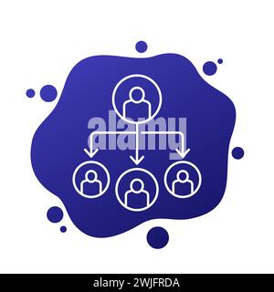 Positionssymbol „Delegieren an untergeordnete Mitarbeiter“ Stock Vektor