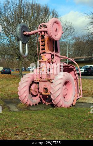 Das erste Punkdenkmal des Bildhauers David Cerny für die Punkband Visaci zamek (Padlock), das einem Kiosk ähnelt, der früher „Stand at John“ genannt wurde Stockfoto