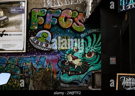 Marseille, Frankreich. Februar 2024. Samuel Cassar/Le Pictorium - graffitis 5eme - Marseille - 13/02/2024 - France/Bouches-du-Rhone/Marseille - Graffiti im 5. Arrondissement von Marseille Credit: LE PICTORIUM/Alamy Live News Stockfoto