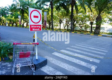 Verbotsschild für Einkaufswagen Stockfoto