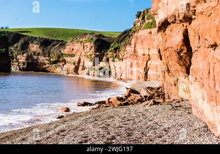 Ladram Bay in Devon. Stockfoto