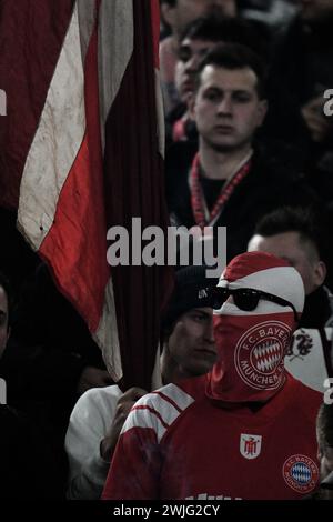 Roma, Italien. Februar 2024. Foto Alfredo Falcone/LaPresse 14. Februar 2024 - Roma, Italia - Sport, calcio - Latium vs Bayern Monaco - UEFA Champions League 2023-2024 - Stadio Olimpico di Roma. Nella foto:tifoso Foto Alfredo Falcone/LaPresse 14 Februar, 2024 Rom, Italien - Sport, Fußball - Latium vs Bayern Monaco - UEFA Champions League 2023-2024 - Olympisches Stadion în Rom. Im Bild: Supporter Credit: LaPresse/Alamy Live News Stockfoto