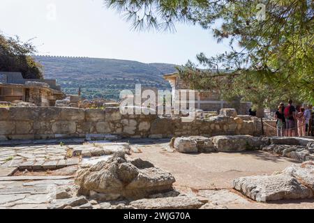 Palast von Minos, archäologische Stätte aus der Bronzezeit von Knossos, Heraklion, Kreta, Griechenland. Stockfoto