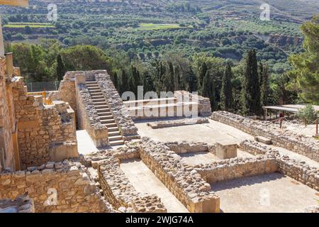 Palast von Minos, archäologische Stätte aus der Bronzezeit von Knossos, Heraklion, Kreta, Griechenland. Stockfoto