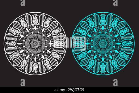 Luxuriöses Islamisches Mandala-Hintergrunddesign. Kreisförmiges Muster in Form von Mandala für Henna, Mehndi, Tattoo, Dekoration. Stock Vektor