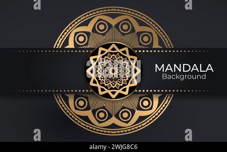 Luxuriöse goldene Farbe oder farbenfrohes islamisches Mandala-Hintergrunddesign. Kreisförmiges Muster in Form von Mandala für Henna, Mehndi, Tattoo, Dekoration. Stock Vektor
