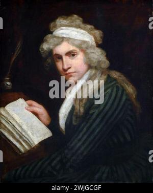 Mary Wollstonecraft (1759–1797), Porträt der Schriftstellerin, Aktivistin und Mutter von Mary Shelley von John Opie (1761–1807), Öl auf Leinwand, um 1790-91 Stockfoto