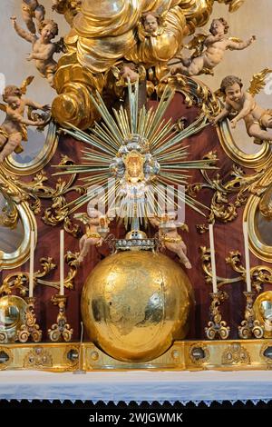 Altar Detail, Christkindlfigur, Christkindl Heiligtum, Steyr Oberösterreich, Österreich Stockfoto