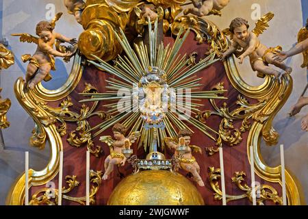 Altar Detail, Christkindl Sanctuary, Steyr Oberösterreich, Österreich Stockfoto