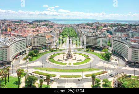 Lissabon, Portugal - Panoramablick auf das Stadtzentrum von Lisboa Stockfoto