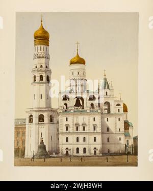 Glockenturm von Iwan dem Großen. Moskau, Russland. Handkolorierte Fotos auf Karten. Ende des 19. Jahrhunderts Stockfoto