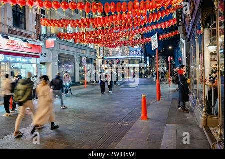 Chinatown London bei Sonnenuntergang: Ein Kaleidoskop an Farben, Kulturen und Küchen. Stockfoto