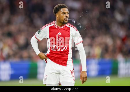 Amsterdam, Niederlande. Februar 2024. AMSTERDAM, 15.02.2024, JohanCruyff Stadium, Europa Conference League Saison 2023/2024. Übereinstimmung zwischen Ajax und FK Bodo/Glimt. Ajax Spieler Chuba Akpom Credit: Pro Shots/Alamy Live News Stockfoto