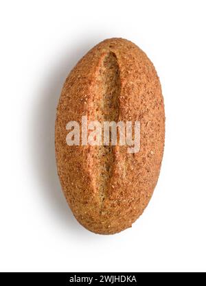 Bran Brötchen isoliert auf weiß, Draufsicht Stockfoto