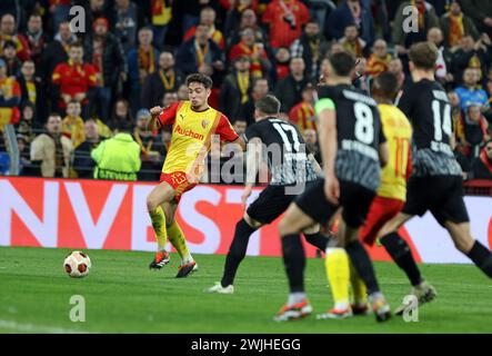 Frankreich. Februar 2024. © PHOTOPQR/VOIX DU NORD/MATTHIEU BOTTE; 15/02/2024; 15/02/2024. Linse. Fußball. Lens Fribourg Europa League Konferenz. El Aynaoui. FOTO MATTHIEU BOTTE LA VOIX DU NORD *** lokaler Bildtitel *** Credit: MAXPPP/Alamy Live News Stockfoto