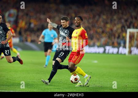 Frankreich. Februar 2024. © PHOTOPQR/VOIX DU NORD/MATTHIEU BOTTE; 15/02/2024; 15/02/2024. Linse. Fußball. Lens Fribourg Europa League Konferenz. Elye Wahi. FOTO MATTHIEU BOTTE LA VOIX DU NORD *** lokaler Bildtitel *** Credit: MAXPPP/Alamy Live News Stockfoto