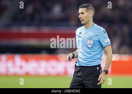 Amsterdam, Niederlande. Februar 2024. AMSTERDAM, 15.02.2024, JohanCruyff Stadium, Europa Conference League Saison 2023/2024. Übereinstimmung zwischen Ajax und FK Bodo/Glimt. Schiedsrichter Antonio Nobre Credit: Pro Shots/Alamy Live News Stockfoto