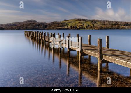 Steg in Coniston Water Stockfoto