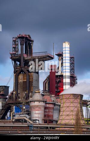 Stahlstandort Duisburg-Bruckhausen, ThyssenKrupp Steel, Hochöfen 8 und 9, NRW, Deutschland, Stockfoto