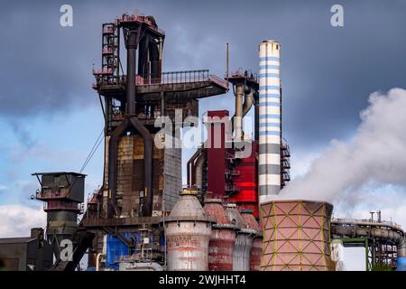 Stahlstandort Duisburg-Bruckhausen, ThyssenKrupp Steel, Hochöfen 8 und 9, NRW, Deutschland, Stockfoto