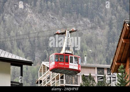 Matterhorn Glacier Paradise Seilbahn, Zermatt, Wallis, Schweizer Alpen, Schweiz Stockfoto