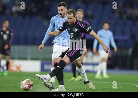 Während des Achtelfinale der UEFA Champions League, dem Erstleg der SS Lazio gegen Bayern München, am 14. Februar 2024 in Rom. Stockfoto