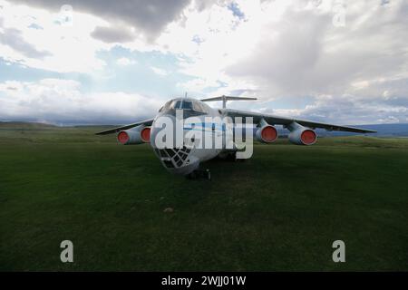 Russische Iljuschin IL-76M in Moskau, Russland. Stockfoto