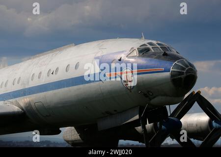 Tupolew Tu-114 in Moskau, Russland. Stockfoto