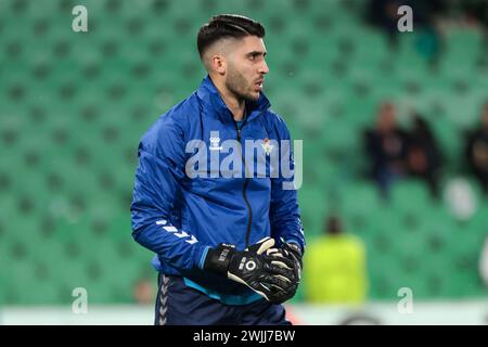 Sevilla, Spanien. Februar 2024. SEVILLA, SPANIEN - 15. FEBRUAR: Rui Silva von Real Betis während des Playoff First Leg - UEFA Europa Conference League-Spiels zwischen Real Betis und GNK Dinamo Zagreb am 15. Februar 2024 in Benito Villamarin. (Kreditbild: © Jose Luis Contreras/DAX via ZUMA Press Wire) NUR REDAKTIONELLE VERWENDUNG! Nicht für kommerzielle ZWECKE! Stockfoto