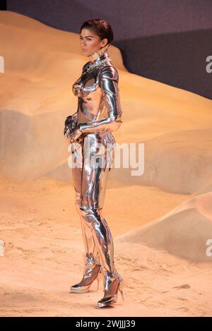 London, Großbritannien. Februar 2024. Zendaya besucht die Weltpremiere von „Dune: Part Two“ am Leicester Square. (Foto: Loredana Sangiuliano/SOPA Images/SIPA USA) Credit: SIPA USA/Alamy Live News Stockfoto