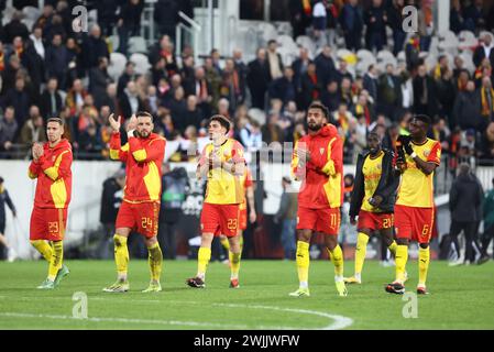 Frankreich. Februar 2024. © PHOTOPQR/VOIX DU NORD/Maillard ; 15/02/2024 ; NO DAM Football ligue Europa 15/02/2024, linse contre fribourg au stade bollaert Match aller rclens rc. FOTO LUDOVIC MAILLARD LA VOIX DU NORD Credit: MAXPPP/Alamy Live News Stockfoto