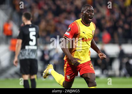 Frankreich. Februar 2024. © PHOTOPQR/VOIX DU NORD/Maillard ; 15/02/2024 ; NO DAM Football ligue Europa 15/02/2024, linse contre fribourg au stade bollaert Match aller rclens rc. FOTO LUDOVIC MAILLARD LA VOIX DU NORD Credit: MAXPPP/Alamy Live News Stockfoto