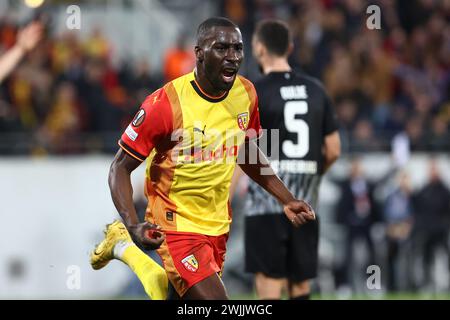Frankreich. Februar 2024. © PHOTOPQR/VOIX DU NORD/Maillard ; 15/02/2024 ; NO DAM Football ligue Europa 15/02/2024, linse contre fribourg au stade bollaert Match aller rclens rc. FOTO LUDOVIC MAILLARD LA VOIX DU NORD Credit: MAXPPP/Alamy Live News Stockfoto