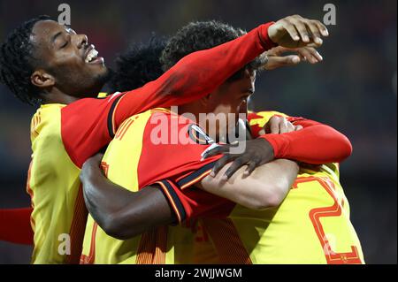 Frankreich. Februar 2024. © PHOTOPQR/VOIX DU NORD/Maillard ; 15/02/2024 ; NO DAM Football ligue Europa 15/02/2024, linse contre fribourg au stade bollaert Match aller rclens rc. FOTO LUDOVIC MAILLARD LA VOIX DU NORD Credit: MAXPPP/Alamy Live News Stockfoto