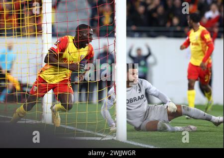 Frankreich. Februar 2024. © PHOTOPQR/VOIX DU NORD/Maillard ; 15/02/2024 ; NO DAM Football ligue Europa 15/02/2024, linse contre fribourg au stade bollaert Match aller rclens rc. FOTO LUDOVIC MAILLARD LA VOIX DU NORD Credit: MAXPPP/Alamy Live News Stockfoto