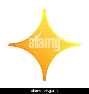 Niedliches Nachtvektor isoliertes Wetter App Symbol mit glänzend gelbem Stern. Schnittstellenelemente in flacher Ausführung. Minimaler Zeichentrickfilm für Design-Web-Ba Stock Vektor