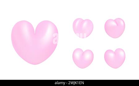 3D Heart Set Vektor Illustration Design. Stock Vektor