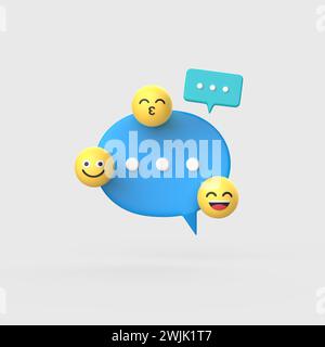 Sprechballons und Emoticons Stockfoto