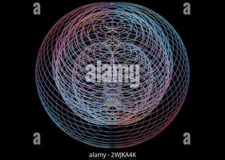 Abstrakter Hintergrund mit verschiedenen Formen von bunten Streifen, Fließlinien. Hintergrund mit Störeffekt für Poster, Cover, Konzeptdesign, Banner, Presen Stockfoto