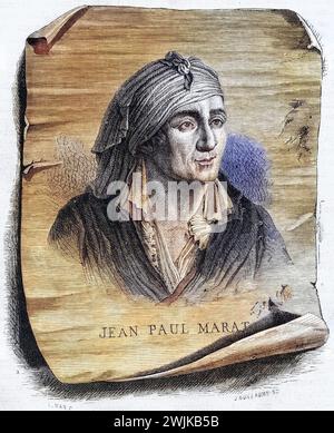 Jean-Paul Marat, 1743-1793. Französischer Politiker, Arzt und Journalist, Historisch, digital restaurierte Reproduktion von einer Vorlage aus dem 19. Jahrhundert, Datum nicht angegeben Stockfoto