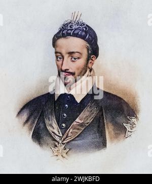 Heinrich III Von Frankreich, 1551-89, König von Frankreich (1574-89), Sohn von König Heinrich II Und Katharina de' Medici, Historisch, digital restaurierte Reproduktion von einer Vorlage aus dem 19. Jahrhundert, Datum nicht angegeben Stockfoto